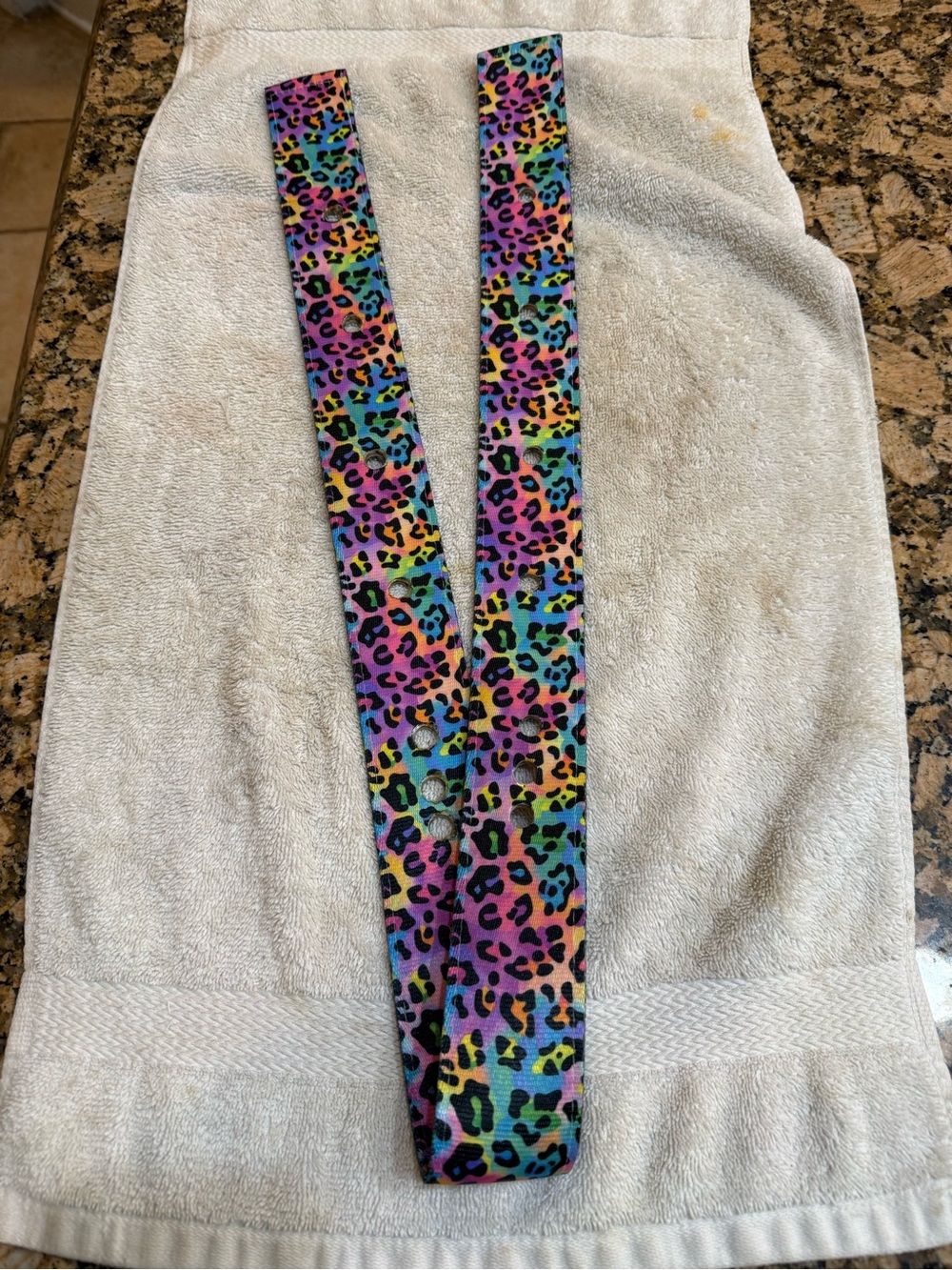 Hot headstall western saddle Latigo off billet strap colorful rainbow leopard